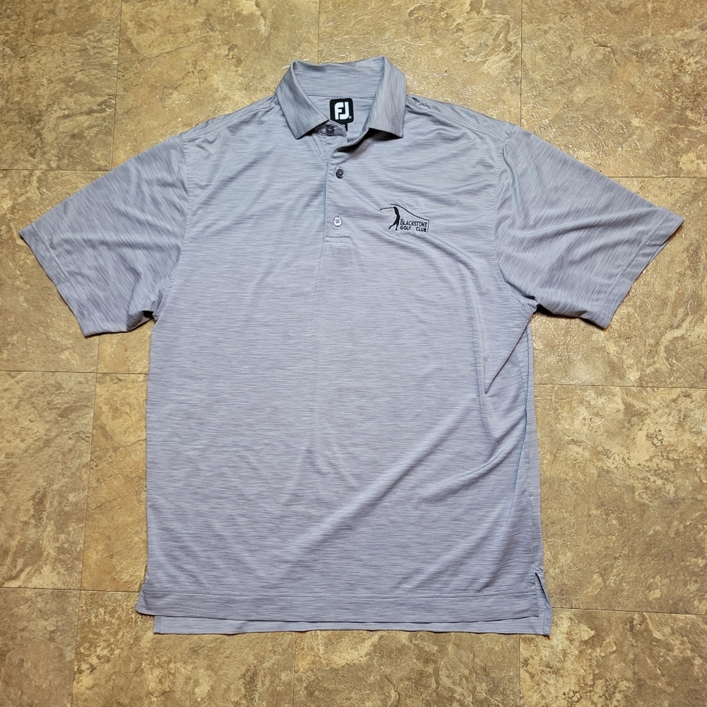 Footjoy Polo Shirt Mens Medium M Gray Short Sleeve Golf Pullover Embroidered